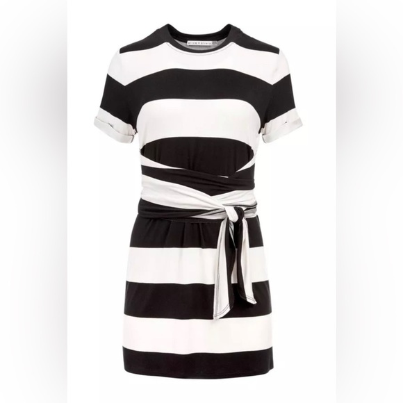 Alice + Olivia Dresses & Skirts - Alice + Olivia Striped Crossover Belt Dress NWOT